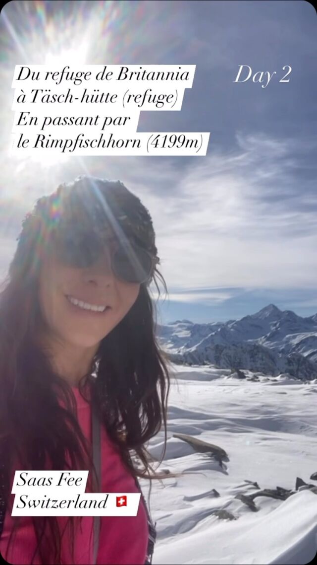 From Britannia Hütte to Rimpfischhorn (4199m).
Night at Täsch-hütte